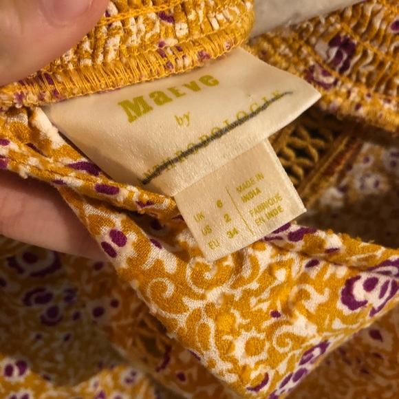 ❌SOLD❌ANTHRO Maeve Goldie Embroidered Blouse 2 - Picture 6 of 6